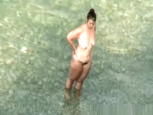 Chubby Nudist Woman With Hairy Pussy
