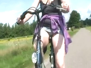 Upskirt Riding On My Bicycle