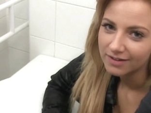 Amateur European Girl Payed To Fuck Stranger In A Bathroom