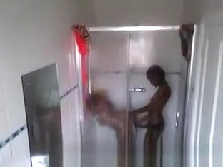 Lesbian Ebony Teen Caught In Shower
