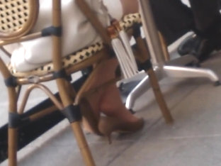 Candid High Heels Business Lady Shoeplay In Pantyhose