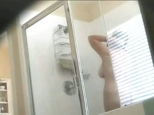 Hidden Shower Cam Gets Fat Mature Chick Showering