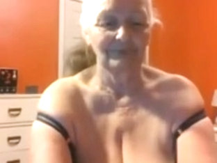 Grandma 68 Years Shows Big Tits And Pussy