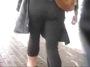 Hot Ass Walking In Montreal Tight Pant