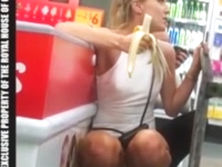 Club Girl Eating Banana
