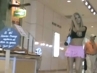 Incredibly Hot Upskirt Blonde Teen In A Mall