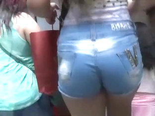 Teen In Tight Jeans Shorts Nice Butt