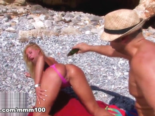 Laura Blume & Max Cortes In Busty Blonde Brutal Fuck In Pussy And Ass On The Beach - Mmm100