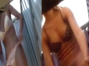 Girls Putting On Their Bikini In A Beach Cabin' Compilation