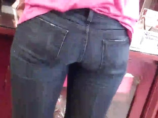 Nice Ass & Butt In Jeans At Liquor Store