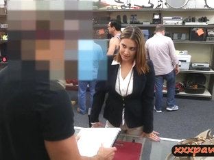 Business Woman Fucked At The Pawnshop For A Plane Ticket