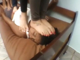 How Many Woman Can One Lesbian Girl Take Trampling Her Body? (2)