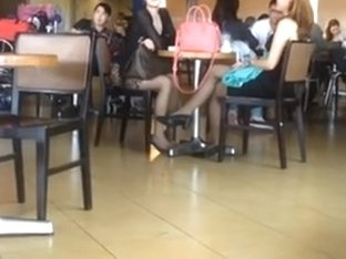 Candid Asians Hot Shoeplay Feet In Stockings At Airport