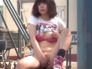 Japanese College Girl Gets Caught Masturbating In Public