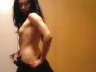 Young Japanese Babe Dancing Striptease On Camera