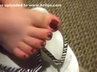 My Girlfriend Shows Her Pedicured Feet To Me In Homemade Clip