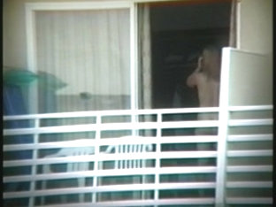 Real Voyeur - Full Frontal Nude Blonde In Balcony