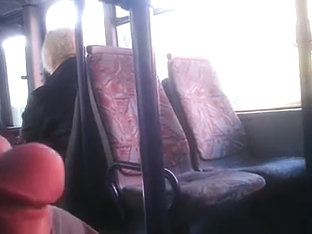 Jerking For Blonde Mature Woman On Bus 3