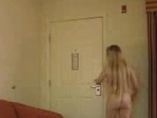 Sexy Blonde Greets The Pizza Delivery Guy Naked