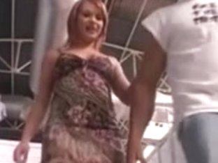 Chick Flashes Her Nice Plump Tits In The Mall And Fucks