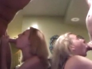 2 Golden-haired College Bitches Take Up With The Tongue Their Fellow Schlongs