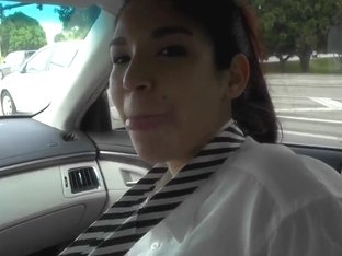 Alexis Perez Is A Sexy Brunette Slut And She Is Doing Blowjob In Car