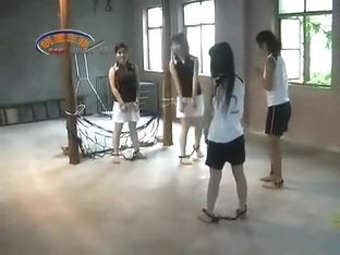 Chinese Girls Playing Football In Bondage