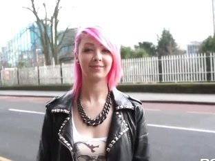 Pink Hair Slut Flashing In Public