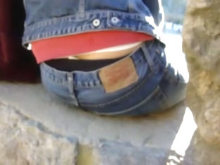 Cute Bitch In Tight Jeans Gives A Peek Of Her Ass