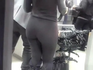 Big Ass Store Worker In Tight Black Pants
