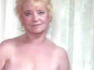 Granny In Nylons Disrobes And Widens